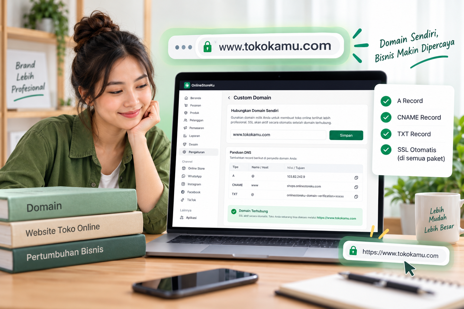 Cara Menghubungkan Domain Sendiri ke OnlineStoreKu