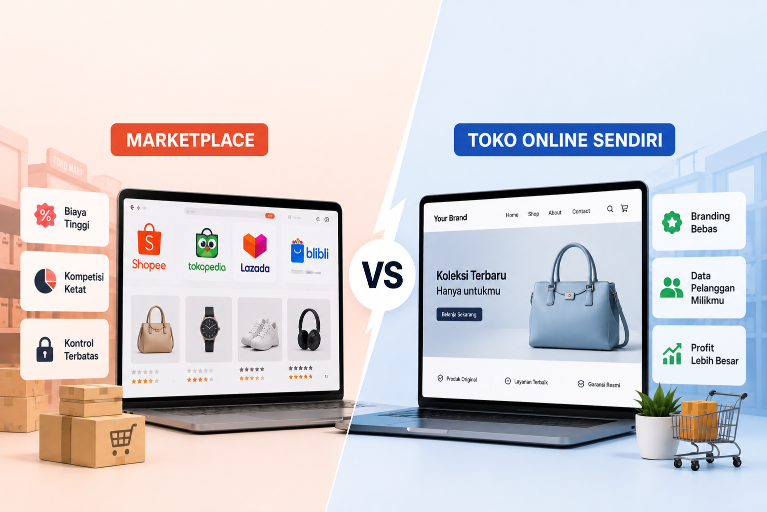 Marketplace vs Toko Online Sendiri: Mana yang Penjual Butuhkan?