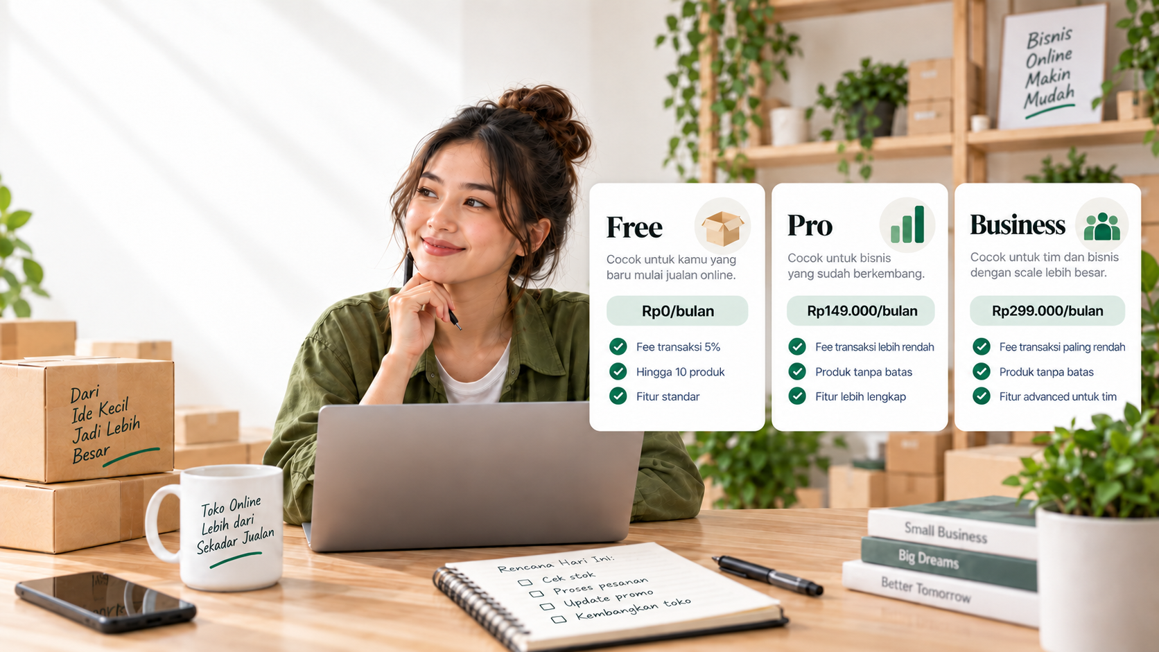 Paket Layanan OnlineStoreKu: Free vs Pro vs Business, Mana yang Cocok?